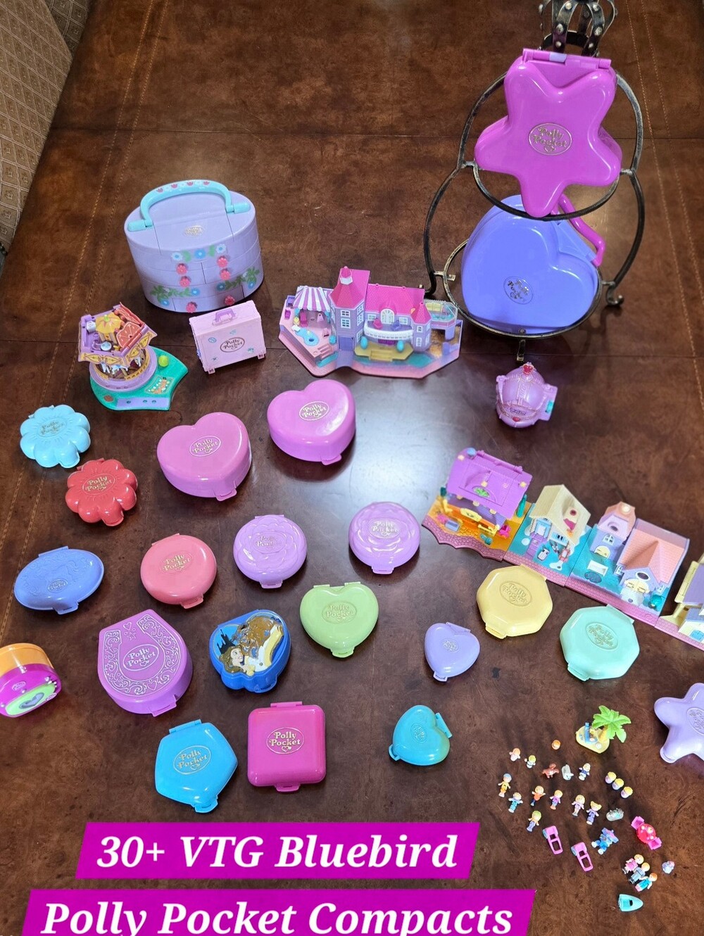 ✨️30+ LOT Bluebird Polly Pocket MEGA BUNDLE Compacts 90s Collectors & BONUS✨